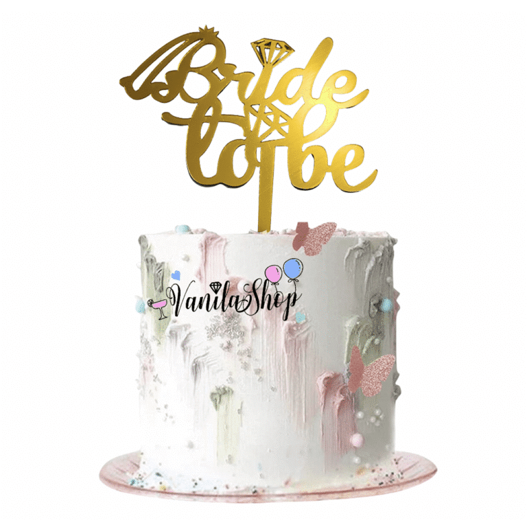 Топер "Bride To Be"  - злато 13 х 11 см