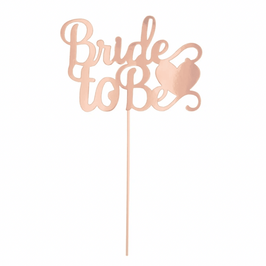 Топер за Торта - Bride To Be в розово злато  - 21 см