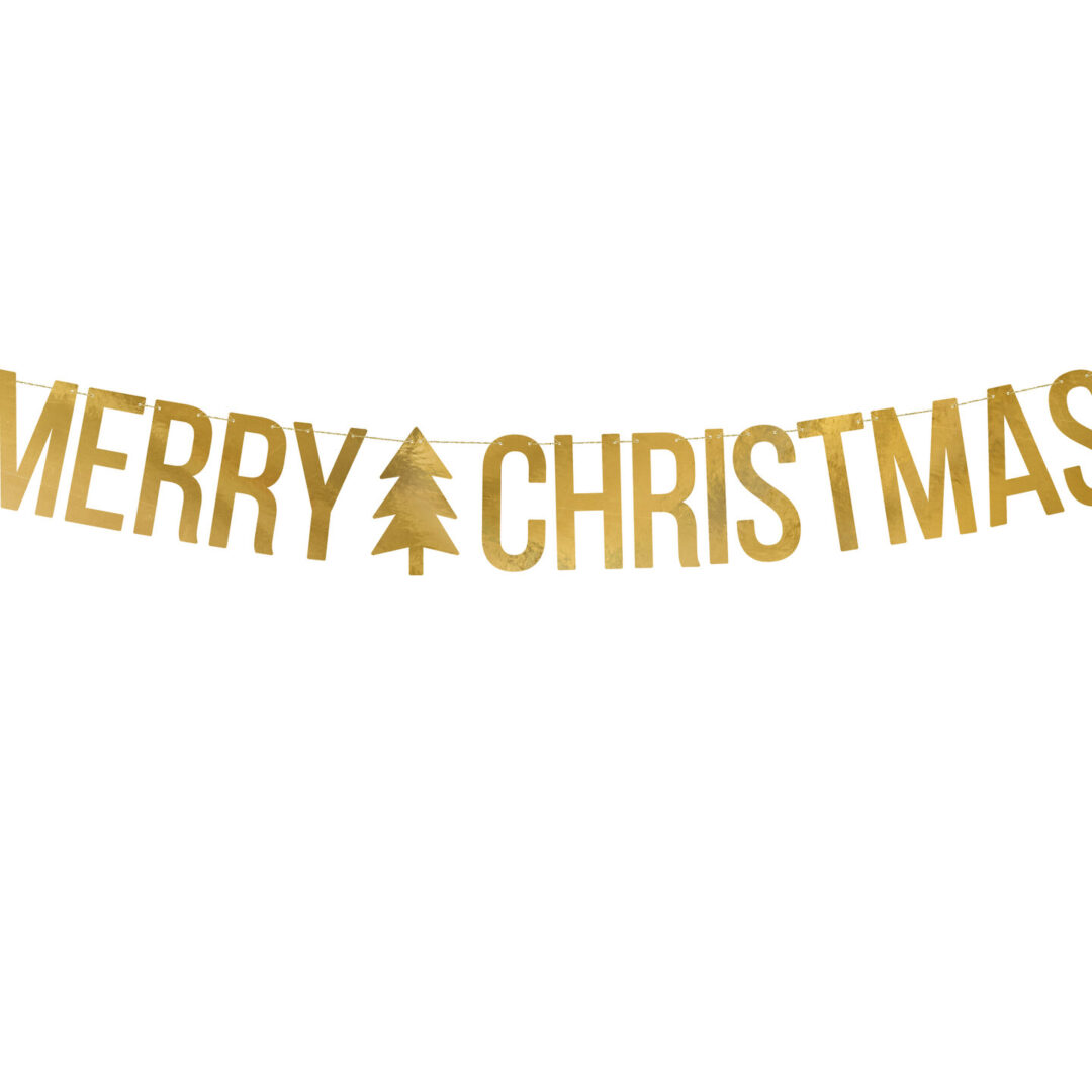 Златен банер - Merry Christmas