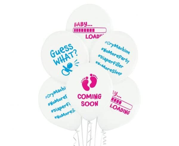 Латексови балони Baby Loading за Baby Shower – 30 см, 6 броя