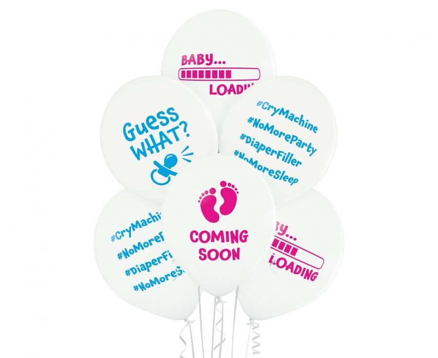 Латексови балони Baby Loading за Baby Shower – 30 см, 6 броя