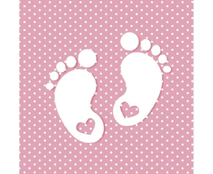 Парти салфетки „Baby Shower“  Крачета – 20 броя  розови