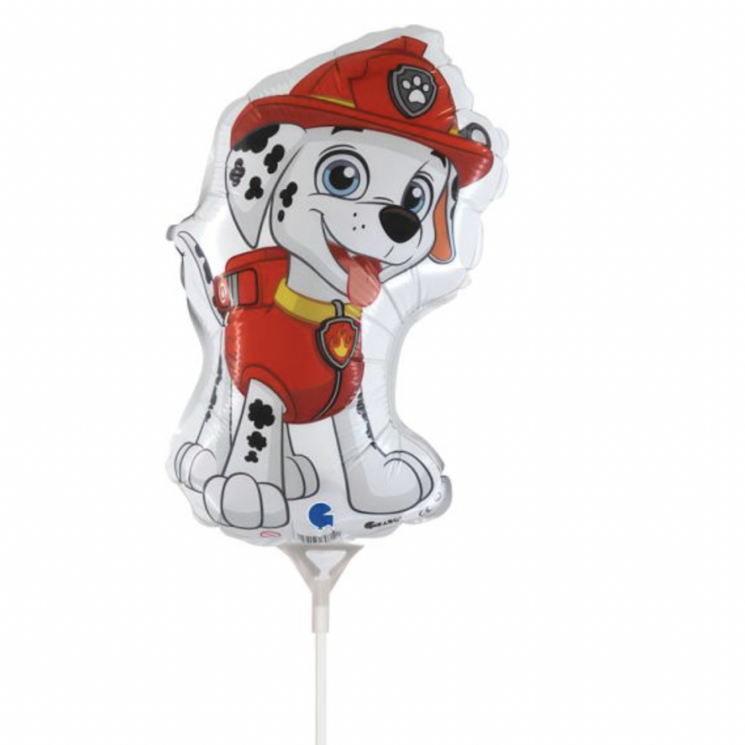 Балон Пес Патрул (Paw Patrol) - фолио 35 см - Маршал + пръчка