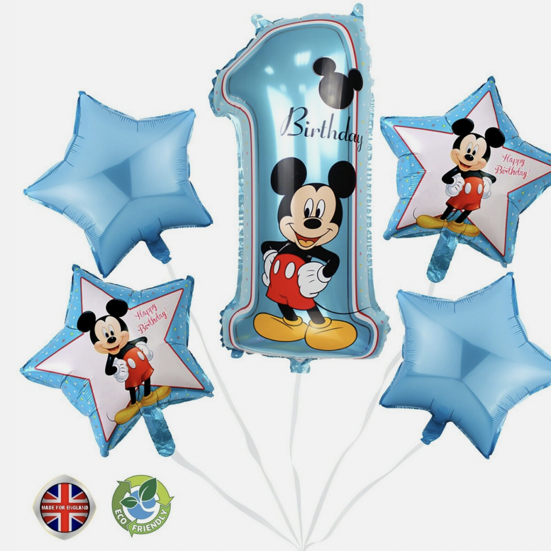 Балони Мики Маус (Mickey Mouse) - комплект  5 броя