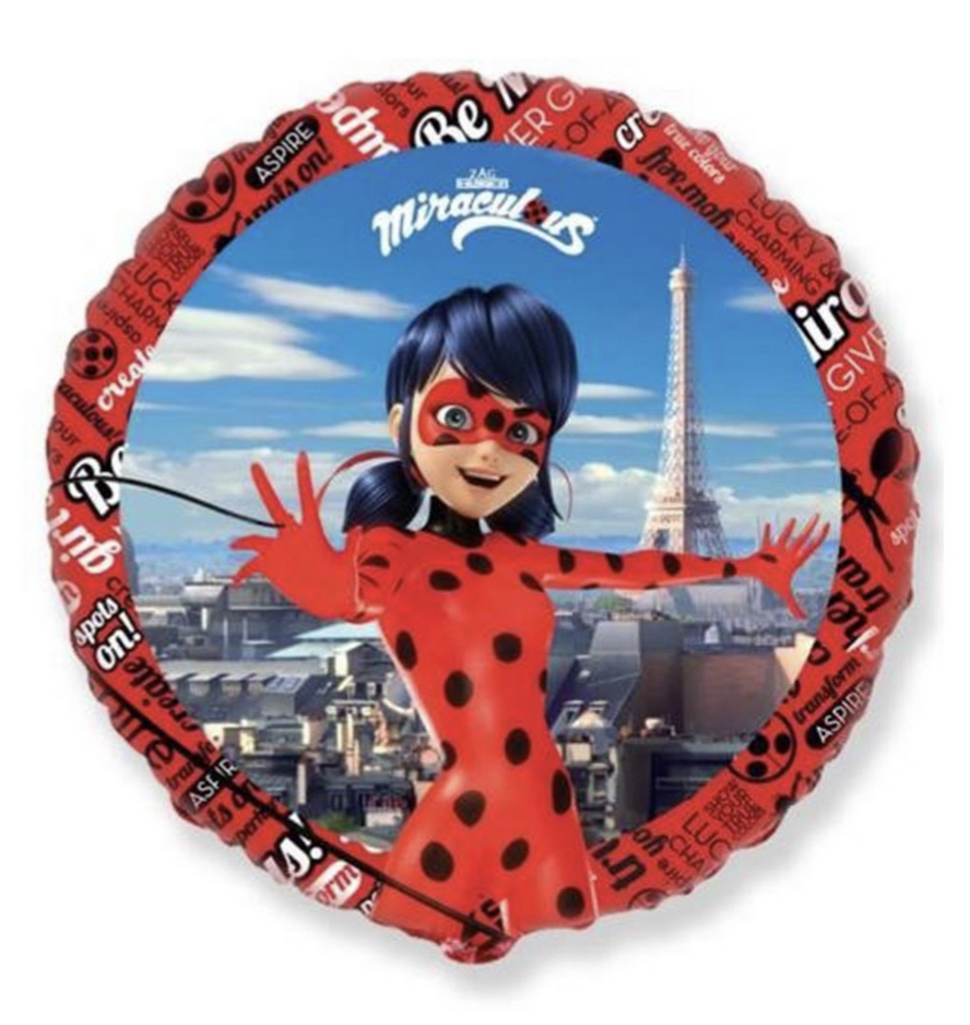 Балон Фолио - Калинката и Черния котарак ( Ladybug and Cat Noir)- 45 см