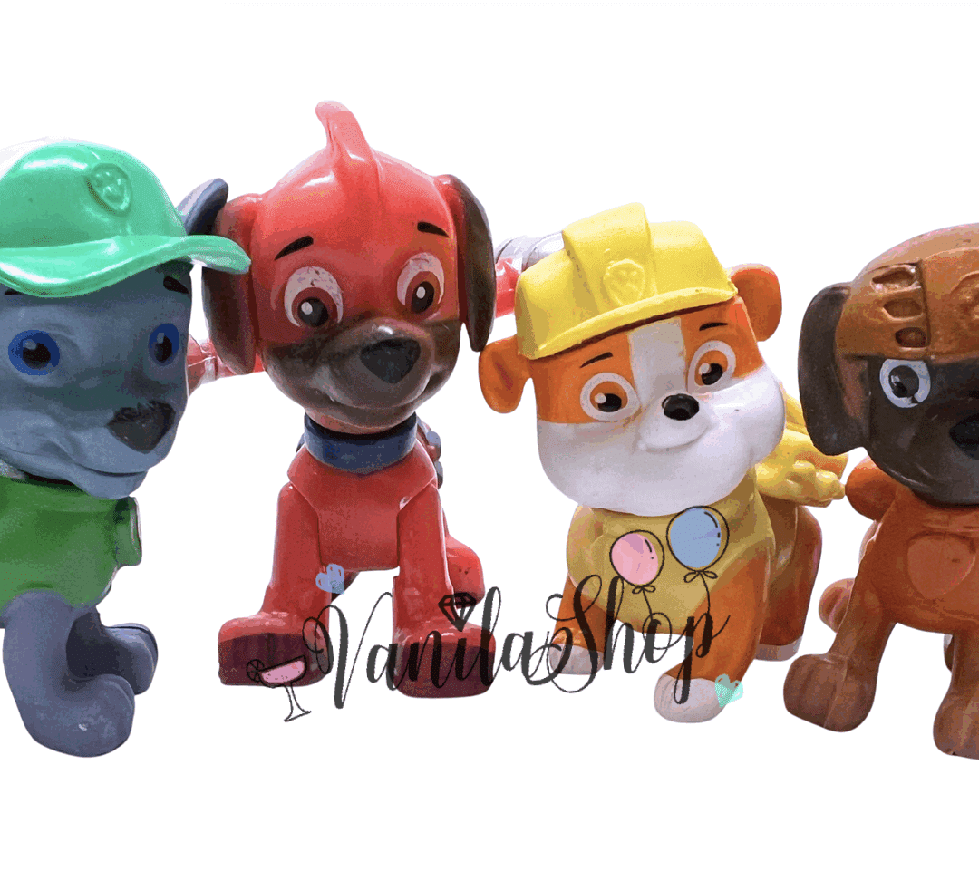 Фигурки за торта Пес Патрул (Paw Patrol) пластмасови - 4 броя