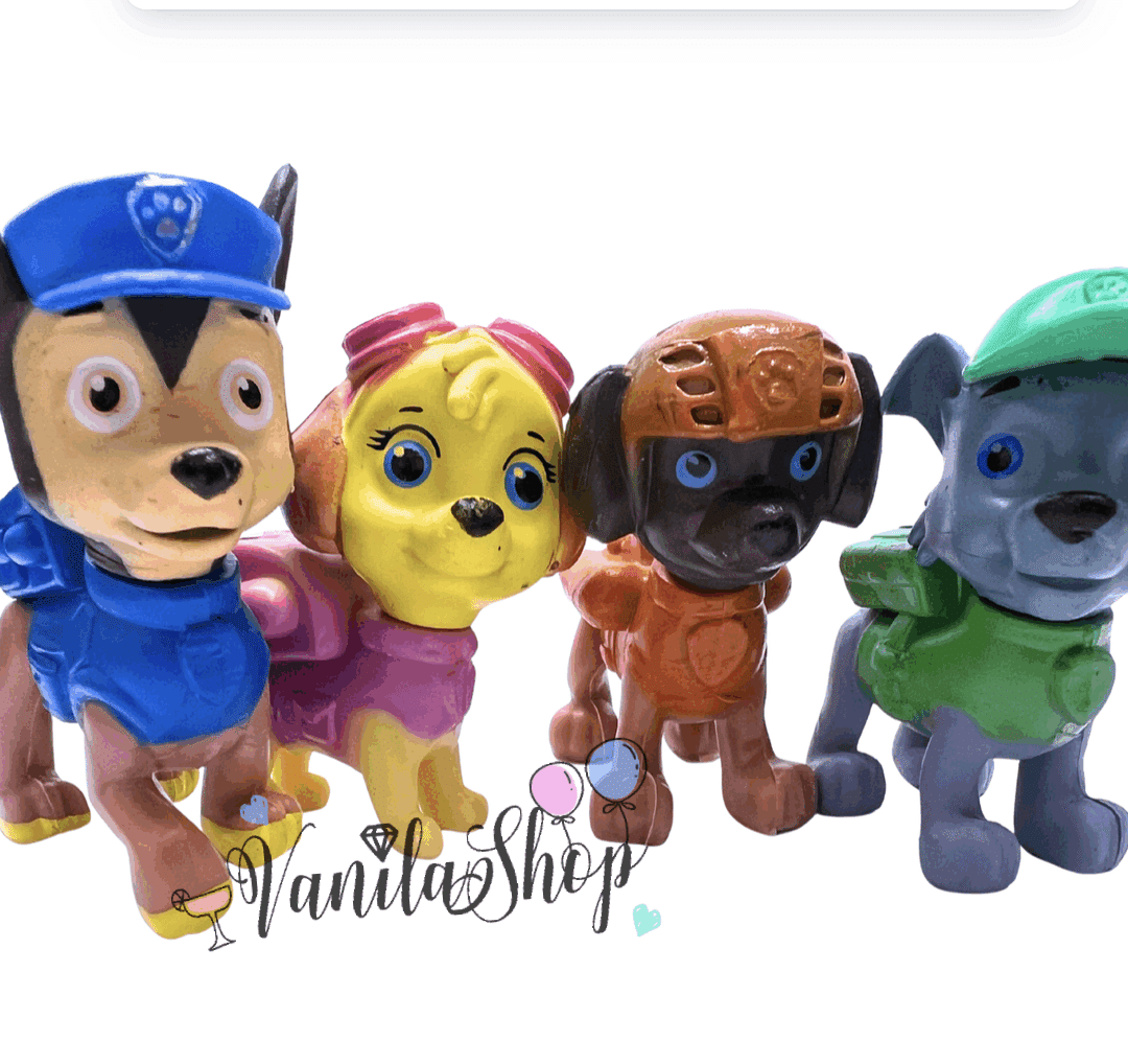 ChatGPT said: Фигури за торта Пес Патрул (Paw Patrol) - 4 броя