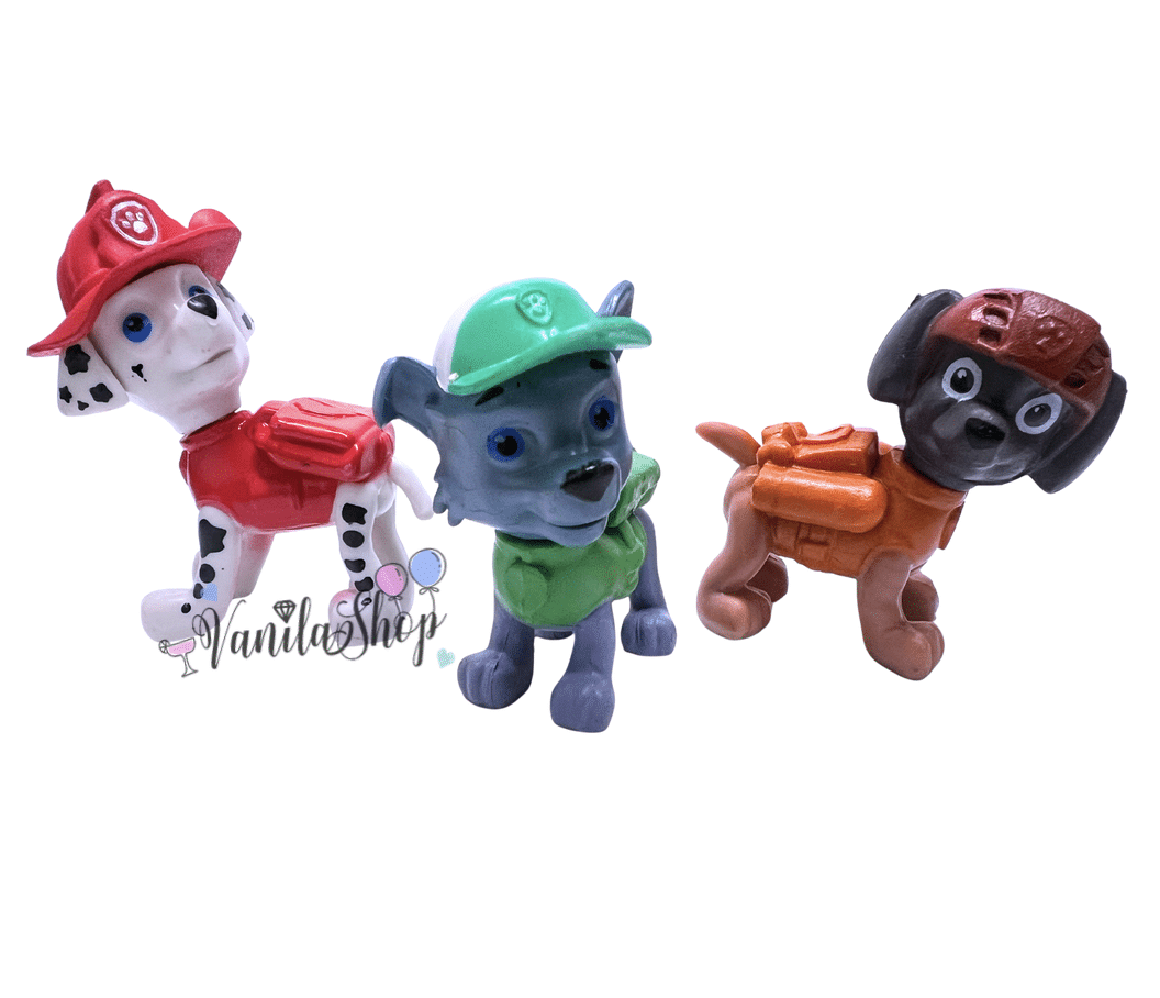 Фигурки за торта Пес Патрул (Paw Patrol) пластмасови - 3 броя