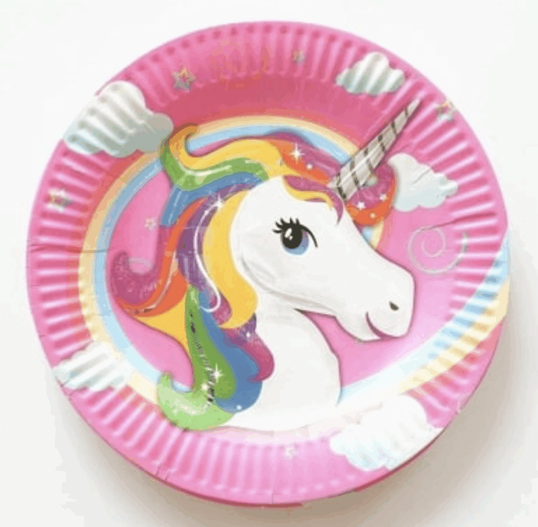 Парти чинии Еднорог (Unicorn) - 10 броя