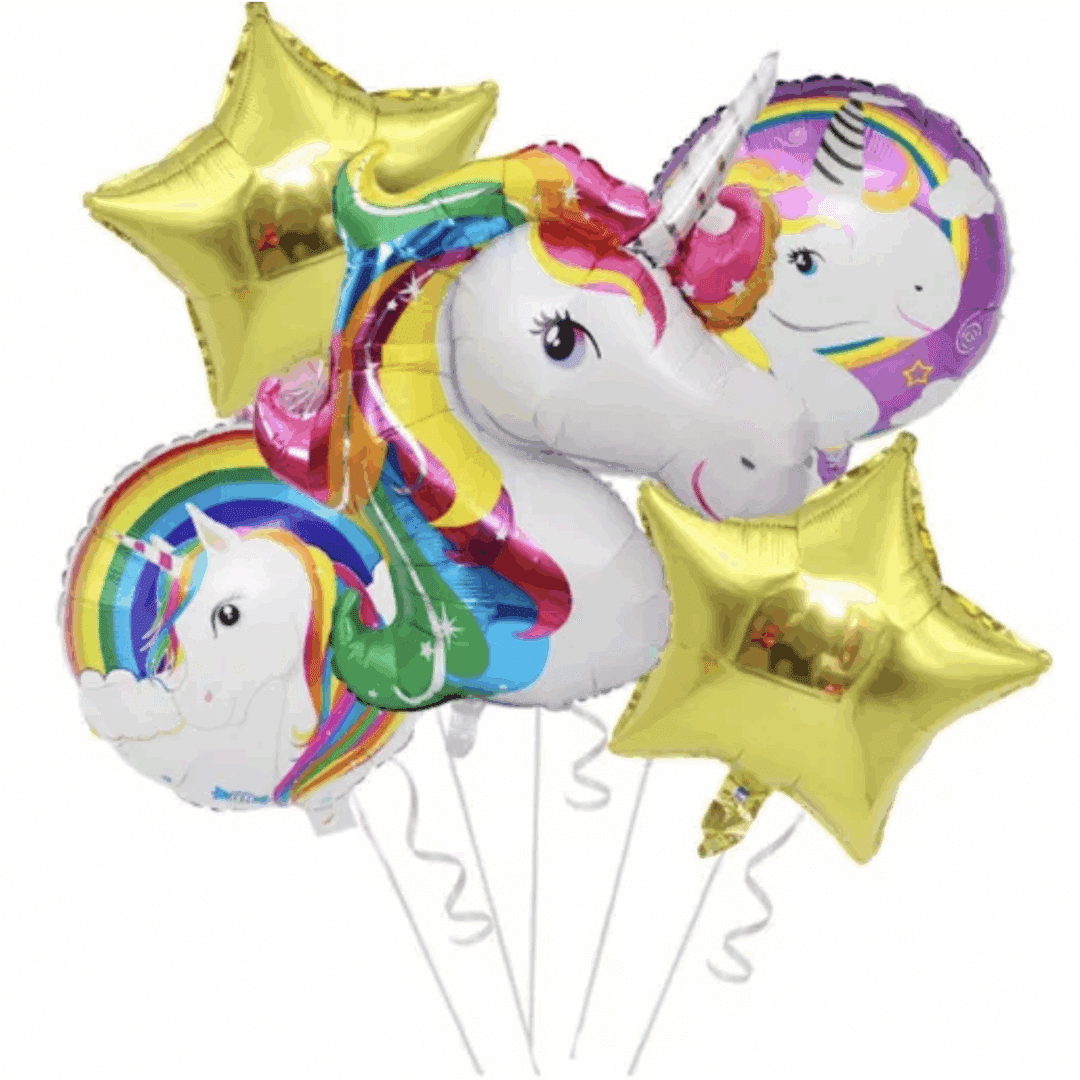 Луксозен комплект големи балони Еднорог ( UNICORN) - 5 броя