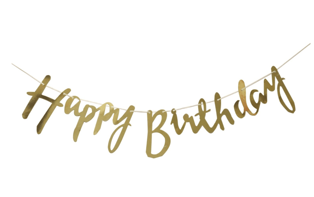 Банер за рожден ден Happy Birthday 2.00 метра - златен