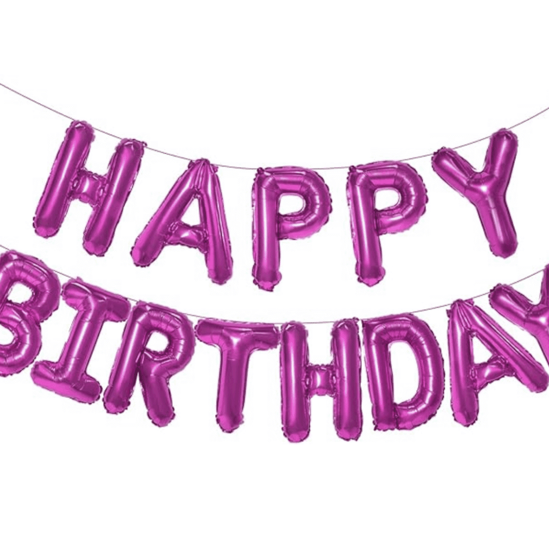 Фолио Балон Happy Birthday - розови букви