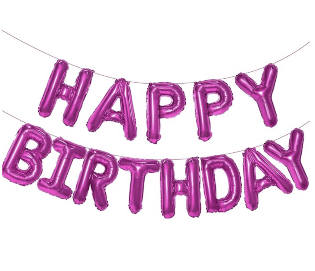 Фолио Балон Happy Birthday - розови букви