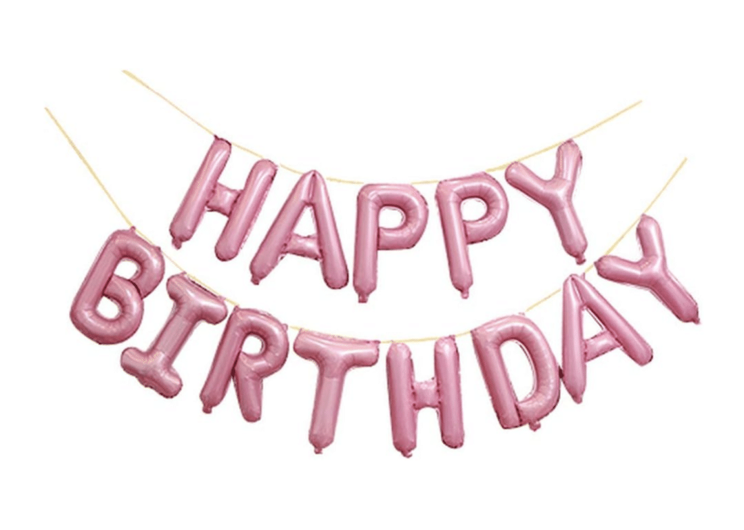 Фолио Балон Happy Birthday - розови букви