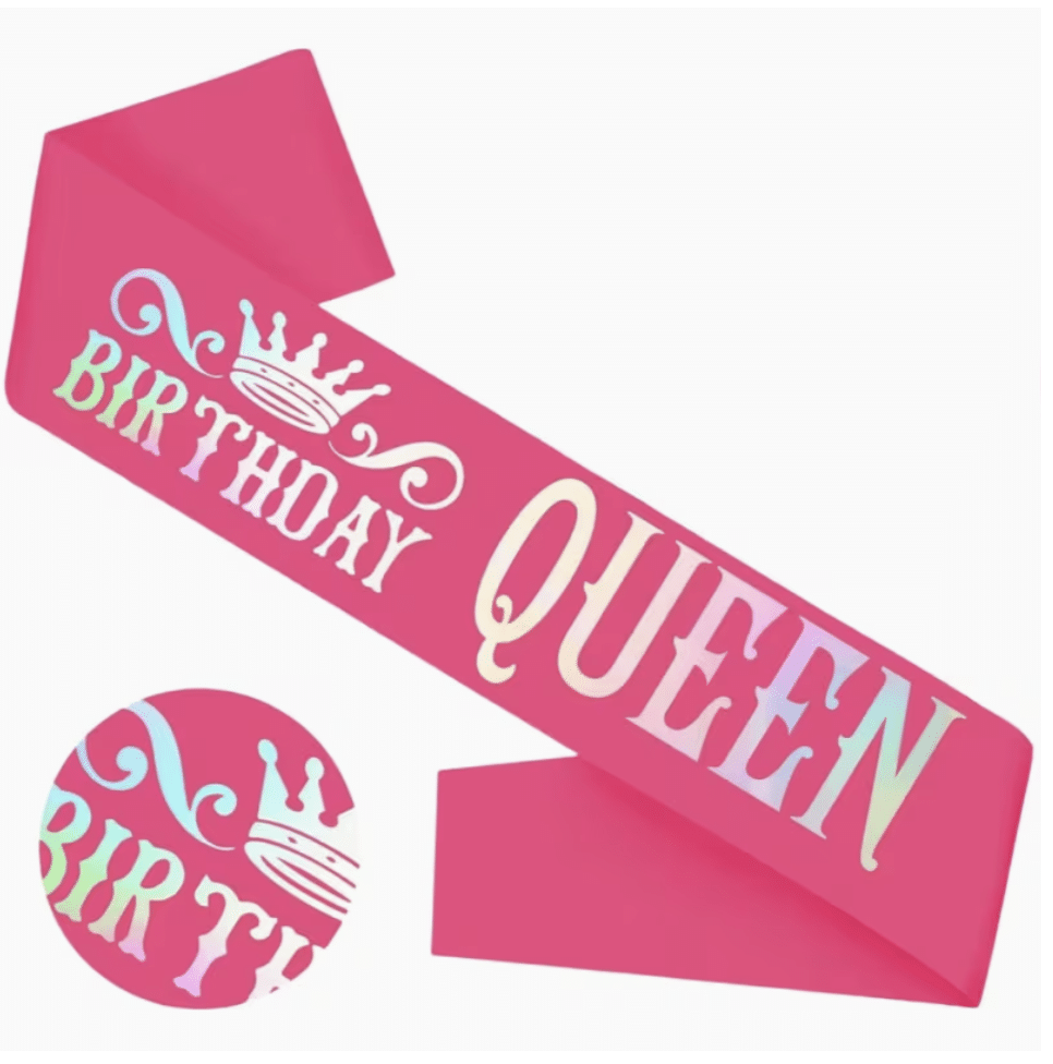 Сатенена лента "Birthday Queen" с корона