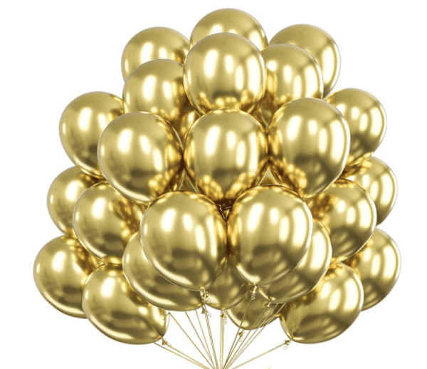 Балони хром Shiny Gold - 13см пакет от 100 броя