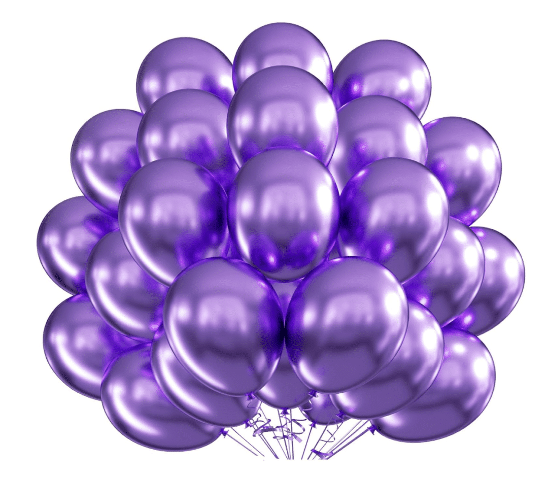 Балони Металик - 100 броя лилави  - 13 см Purple