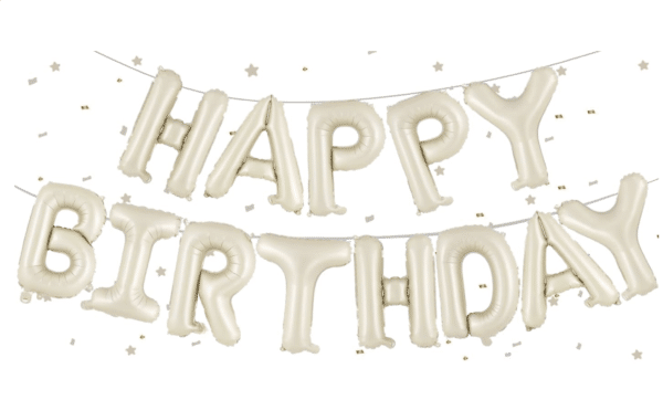 Фолио балон надпис „HAPPY BIRTHDAY“ – Шампанско