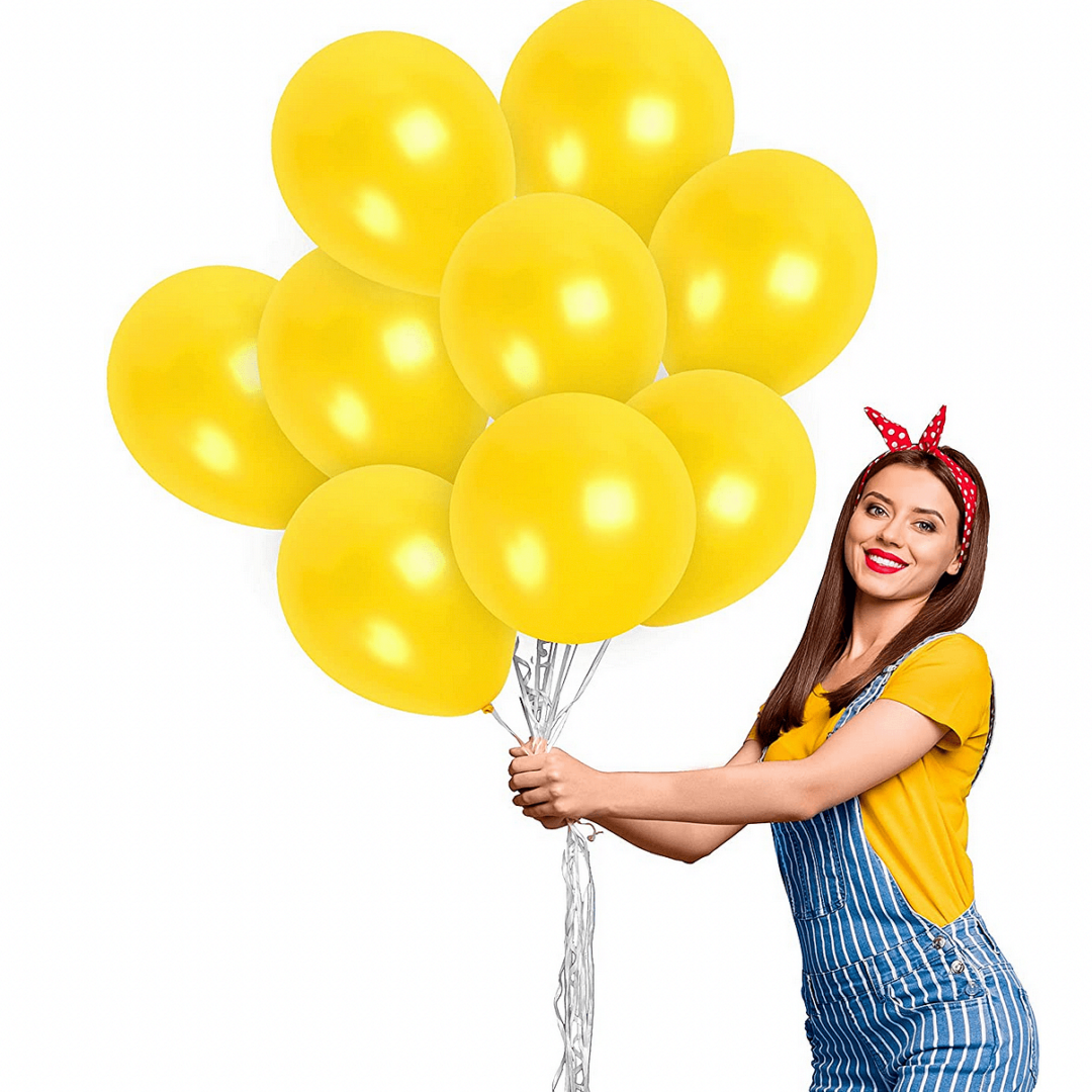 Балони металик  Жълти - 26 см  пакети от 10 |  50 и 100 броя