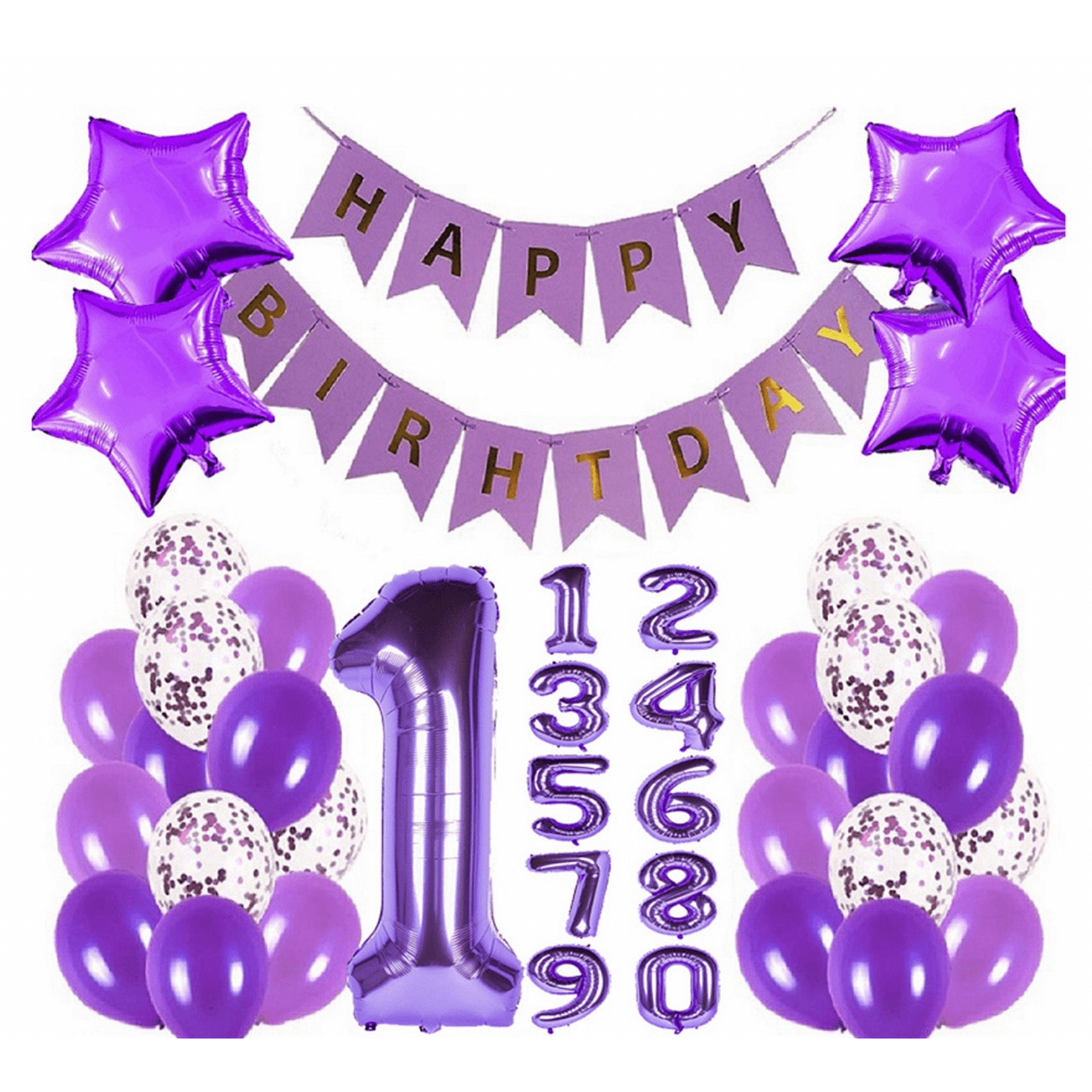 Банер Happy Birthday - светло лилав 16.5 / 11.5 см - Image 4
