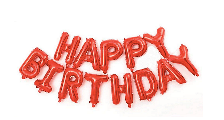 Фолио Балон Happy Birthday - червен 340 х 40 см