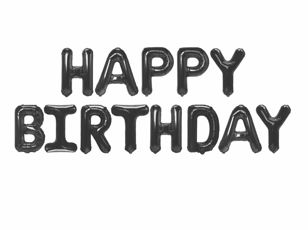 Фолио Балон Happy Birthday - черен 340 х 40 см