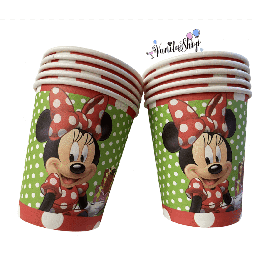 Парти чаши Мини Маус (Minnie Mouse) - на точки 10 БРОЯ