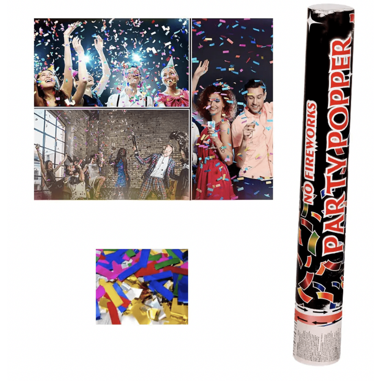 Парти цилиндър с конфети "Party Popper" /цветни ленти/ - Image 4