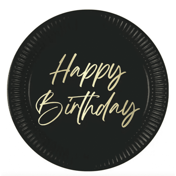 Парти чинии Happy Birthday - 23 см - 8 броя