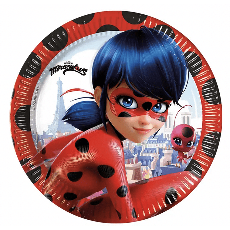 Парти чинии - Калинката и Черния котарак  (Ladybug and Cat Noir) - 8 броя