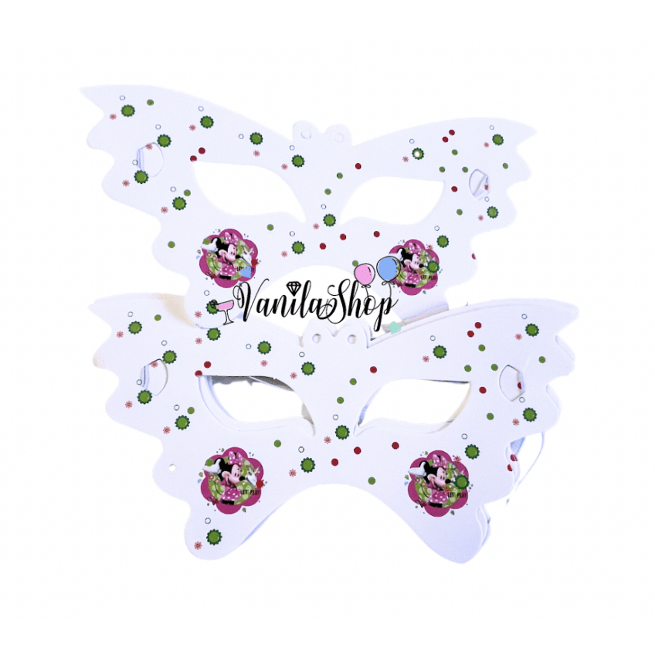Парти домино - маски Мини Маус (Minnie Mouse) - 10 броя - Image 2
