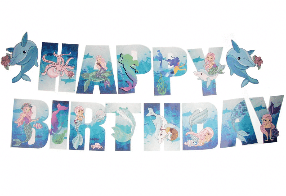 Парти Банер " Русалка"- Happy Birthday
