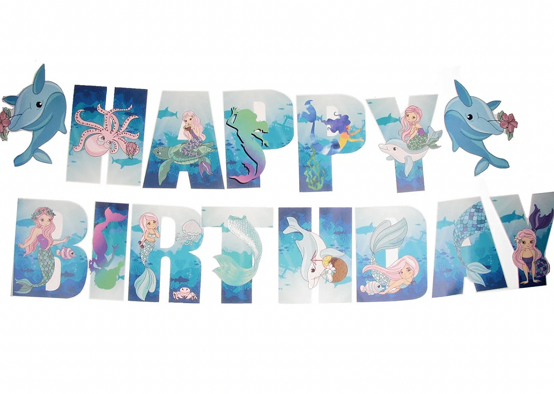 Парти Банер " Русалка"- Happy Birthday