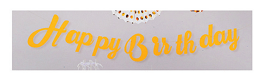 Парти надпис "Happy Birthday" /брокат/  - злато - Image 2
