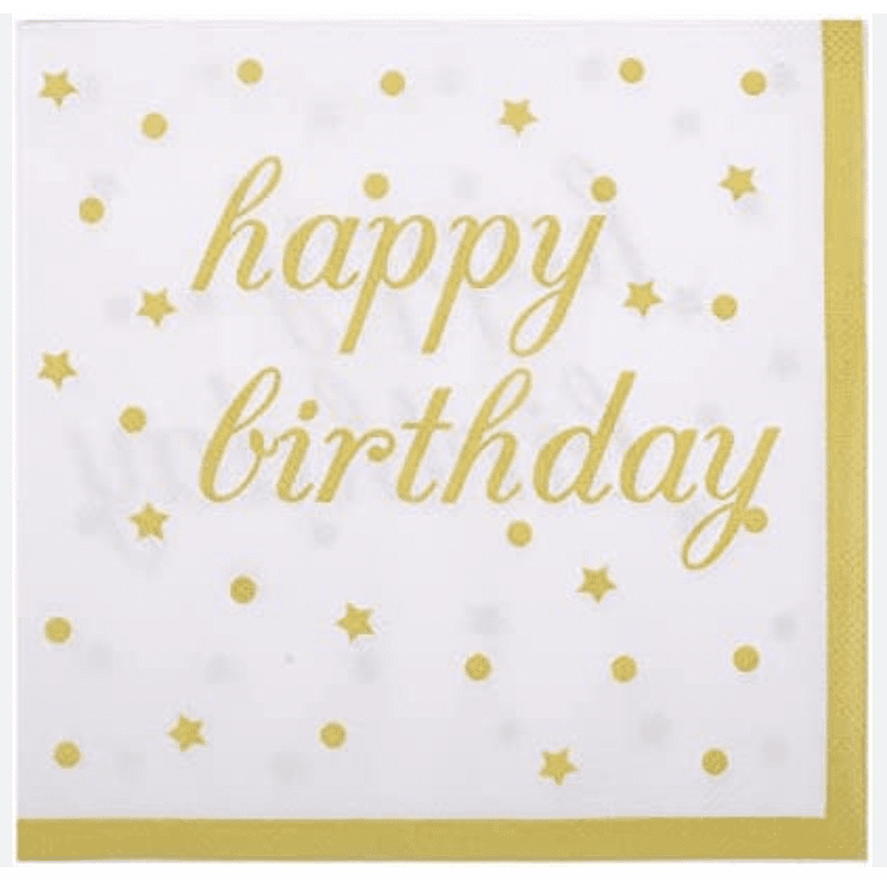 Салфетки "Happy Birthday"-  20 броя
