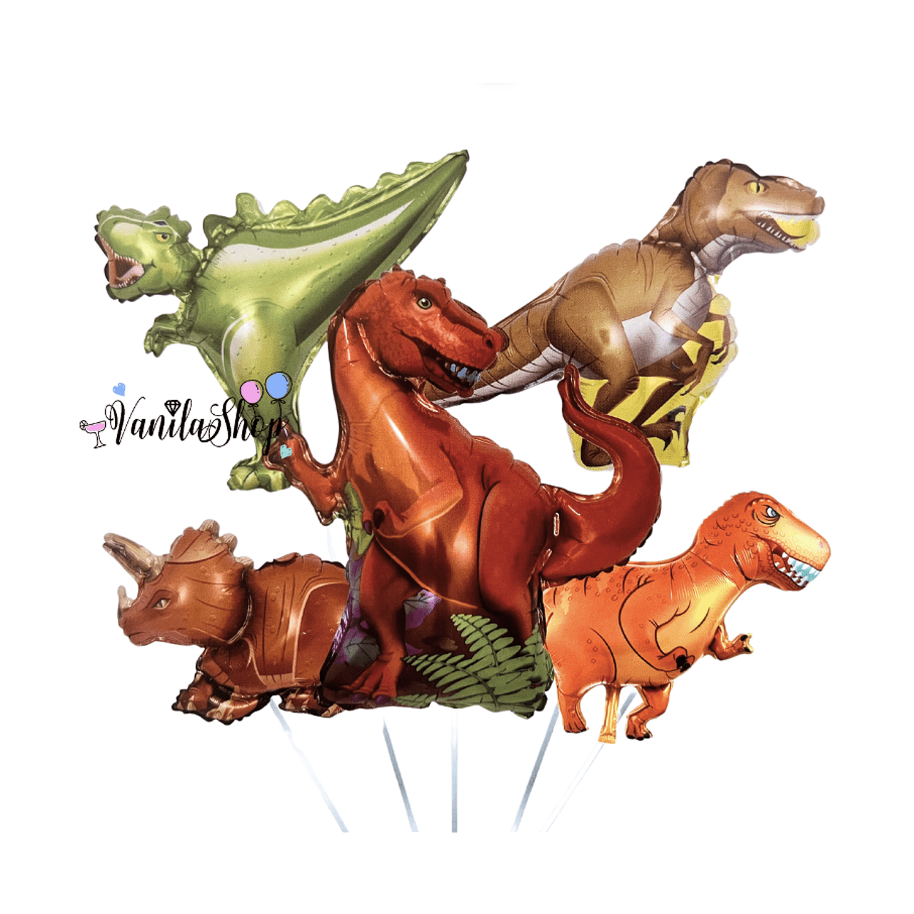 Сет от 5 балона "Динозавър" Dino - фолио