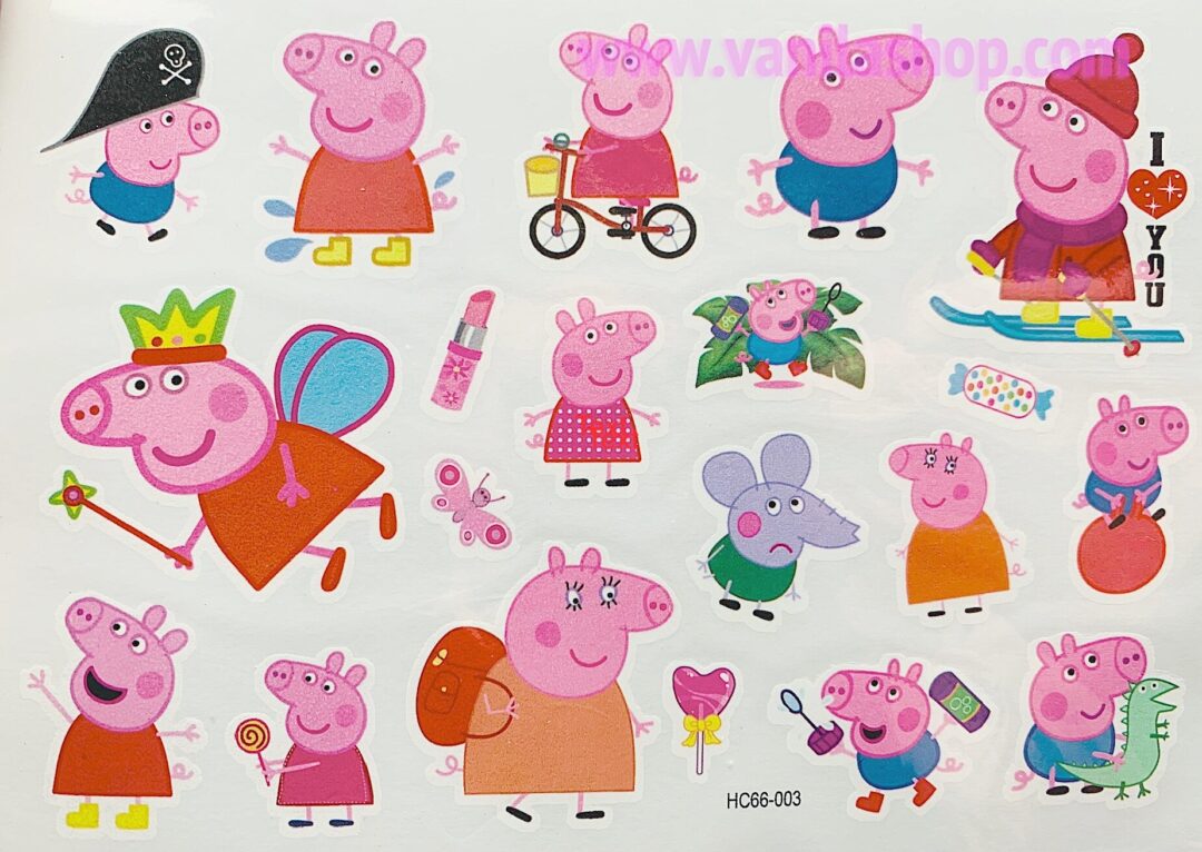 Татуировки временни Пепа и Джордж Пиг  (Peppa Pig)  - 18 - 20 броя на лист