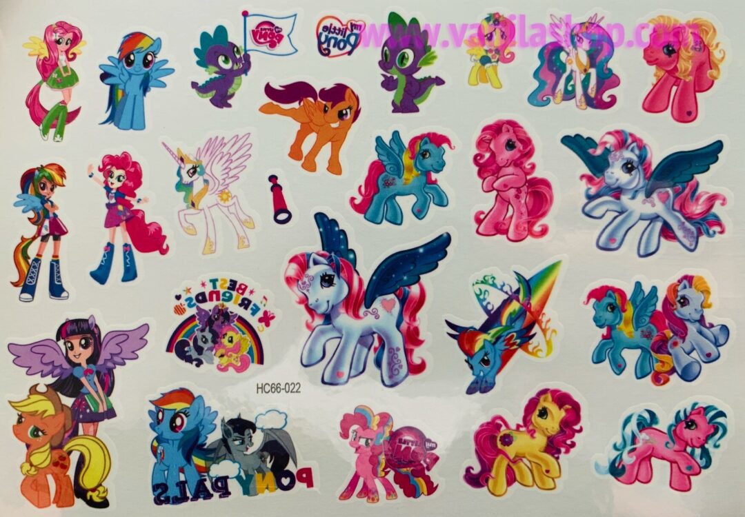 Татуировки временни Малкото Пони (My Little Pony) - 24 броя на лист