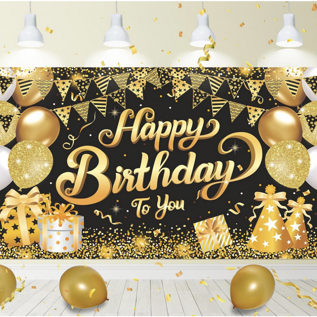 Фон за снимки и декорация - винил Happy Birthday - 125 x 80 см