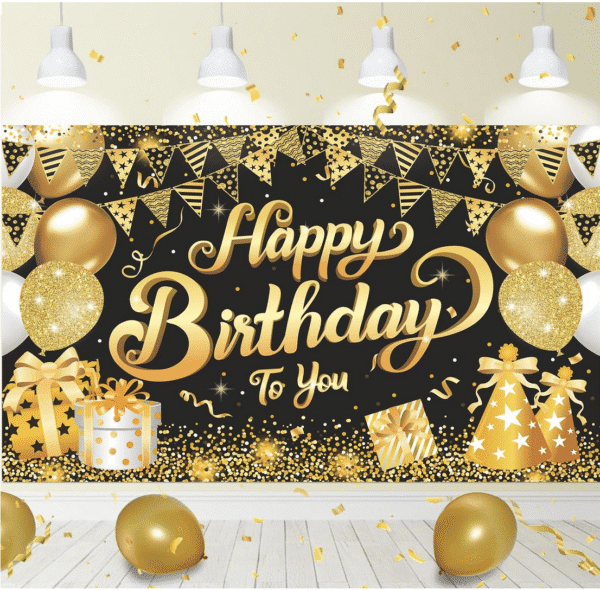 Фон за снимки и декорация - винил Happy Birthday - 125 x 80 см