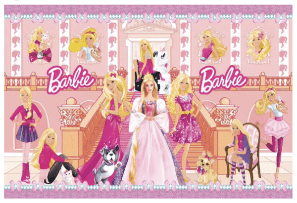 Фон за снимки и декорация - винил  Happy Birthday  Барби (Barbie) - 125 х 80 см