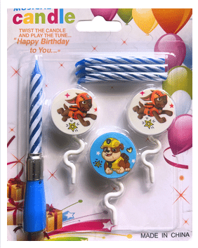 Музикална свещ за торта - Пес Патрул