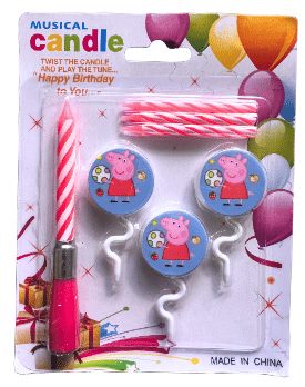 Музикална свещ за торта - Пепа Пиг (Peppa Pig)
