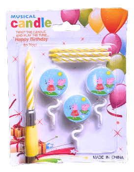 Музикална свещ за торта - Пепа Пиг (Peppa Pig)