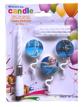 Музикална свещ за торта - Замръзналото Кралство ( Frozen)