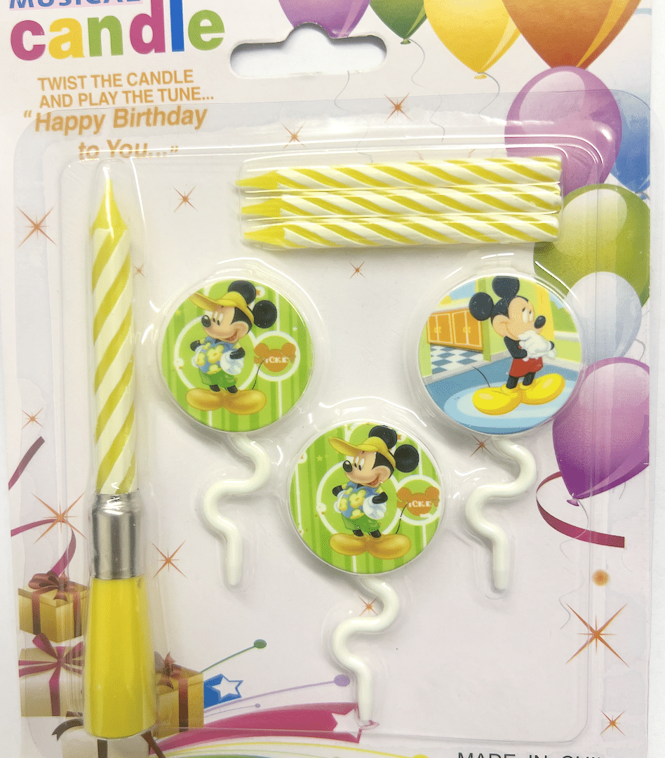 Музикална свещ за торта - Мики  Маус  (Mickey Mouse)