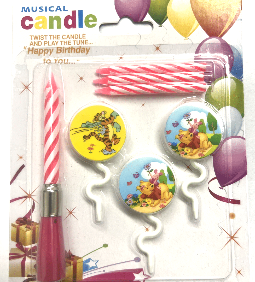 Музикална свещ за торта - Мечо Пух (Winnie the Pooh)