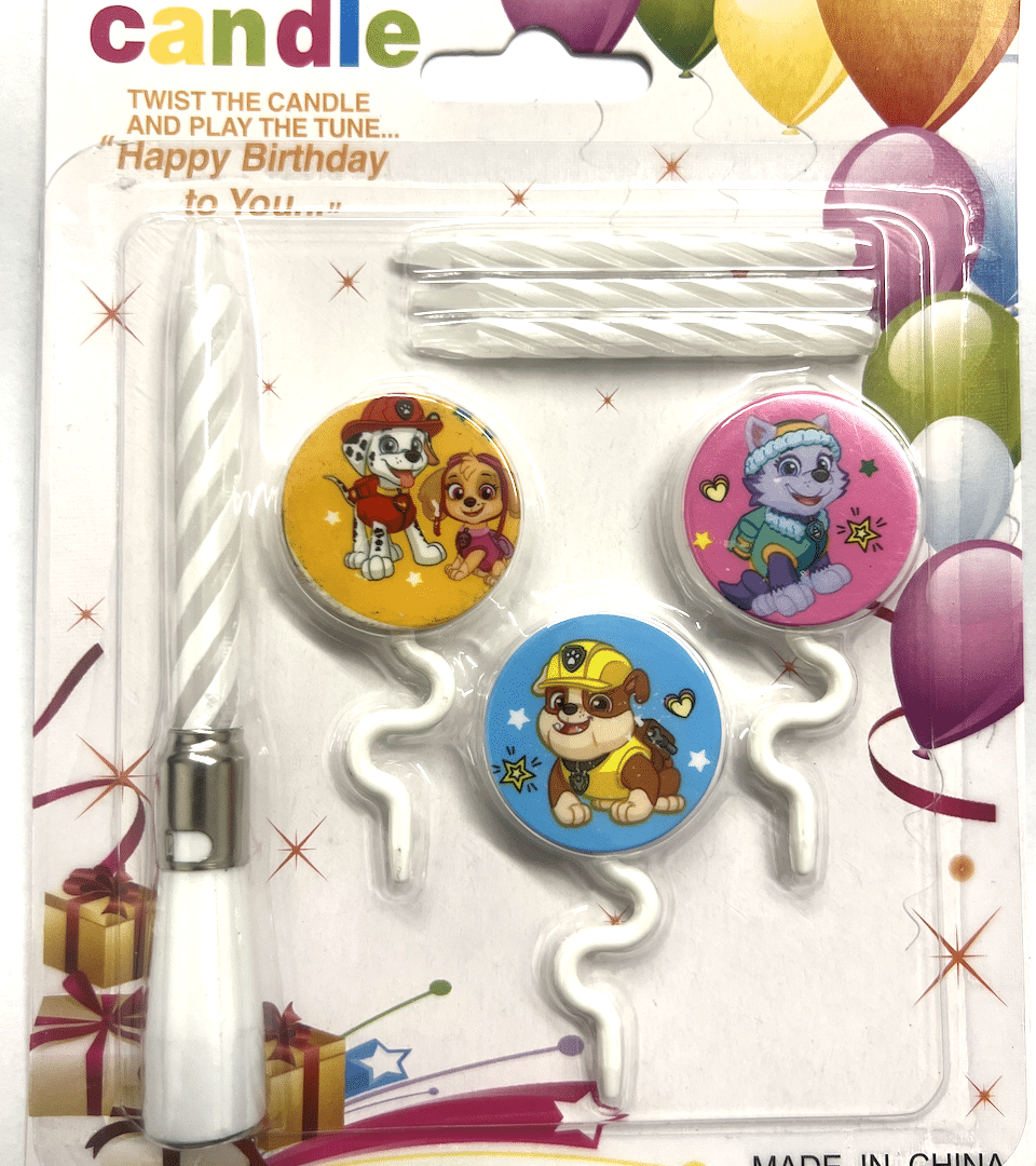 Музикална свещ за торта - Пес Патрул (Paw Patrol)