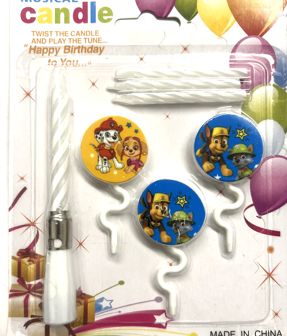 Музикална свещ за торта - Пес Патрул (Paw Patrol)