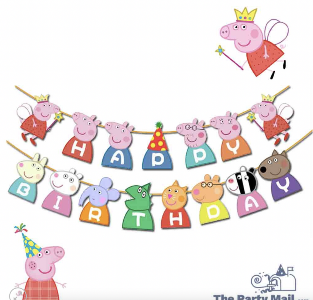 Банер  HAPPY BIRTHDAY - Пепа Пиг (Peppa Pig) - 2.00 см